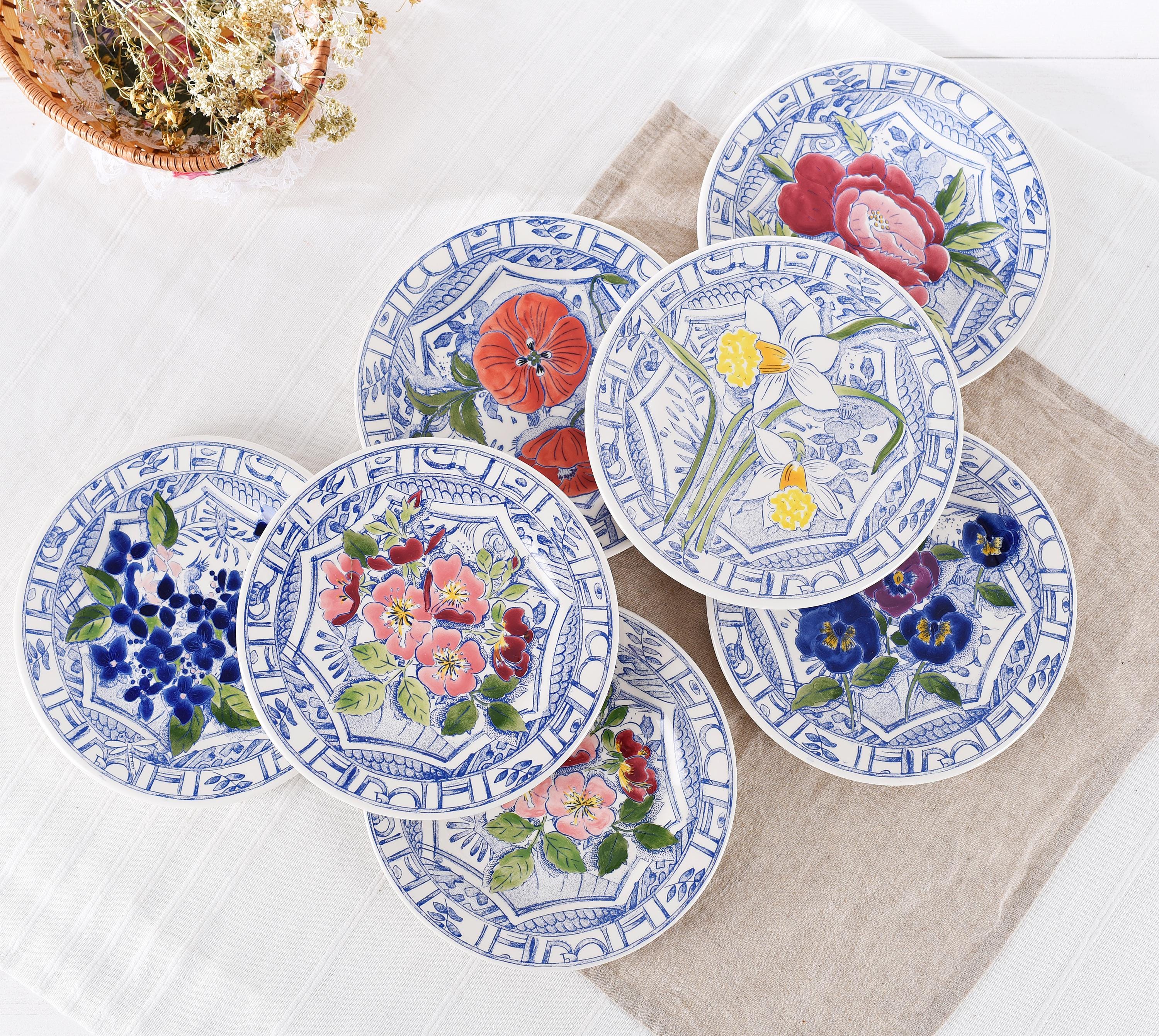 Gien Oiseau Blue Fleuri Plate- Gien Bleu French Majolica Wall