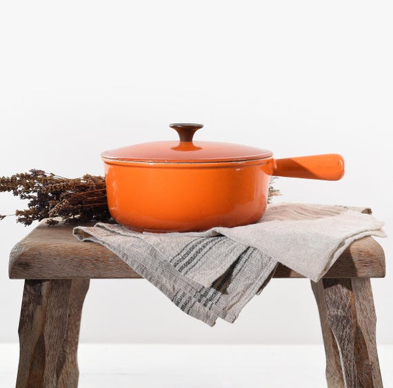 Le Creuset Cousances Orange Flame Dutch Oven Size 22 – Vintage