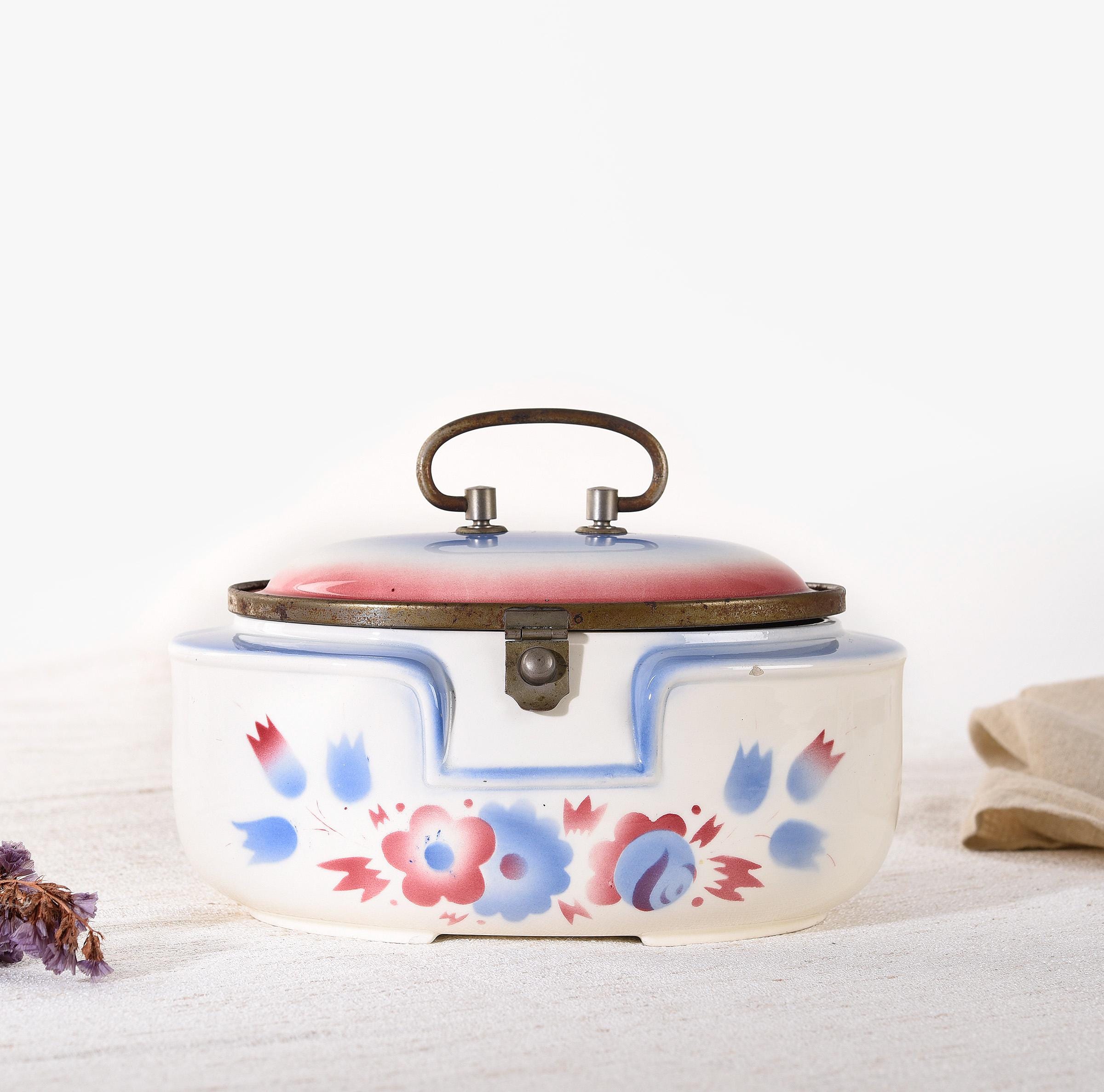 ビンテージ 1950年代 陶器製 クッキージャー 蓋付き・ビスケット保存用 ビンテージ 1950年代 陶器製 クッキージャー 蓋付き・ビスケット保存用