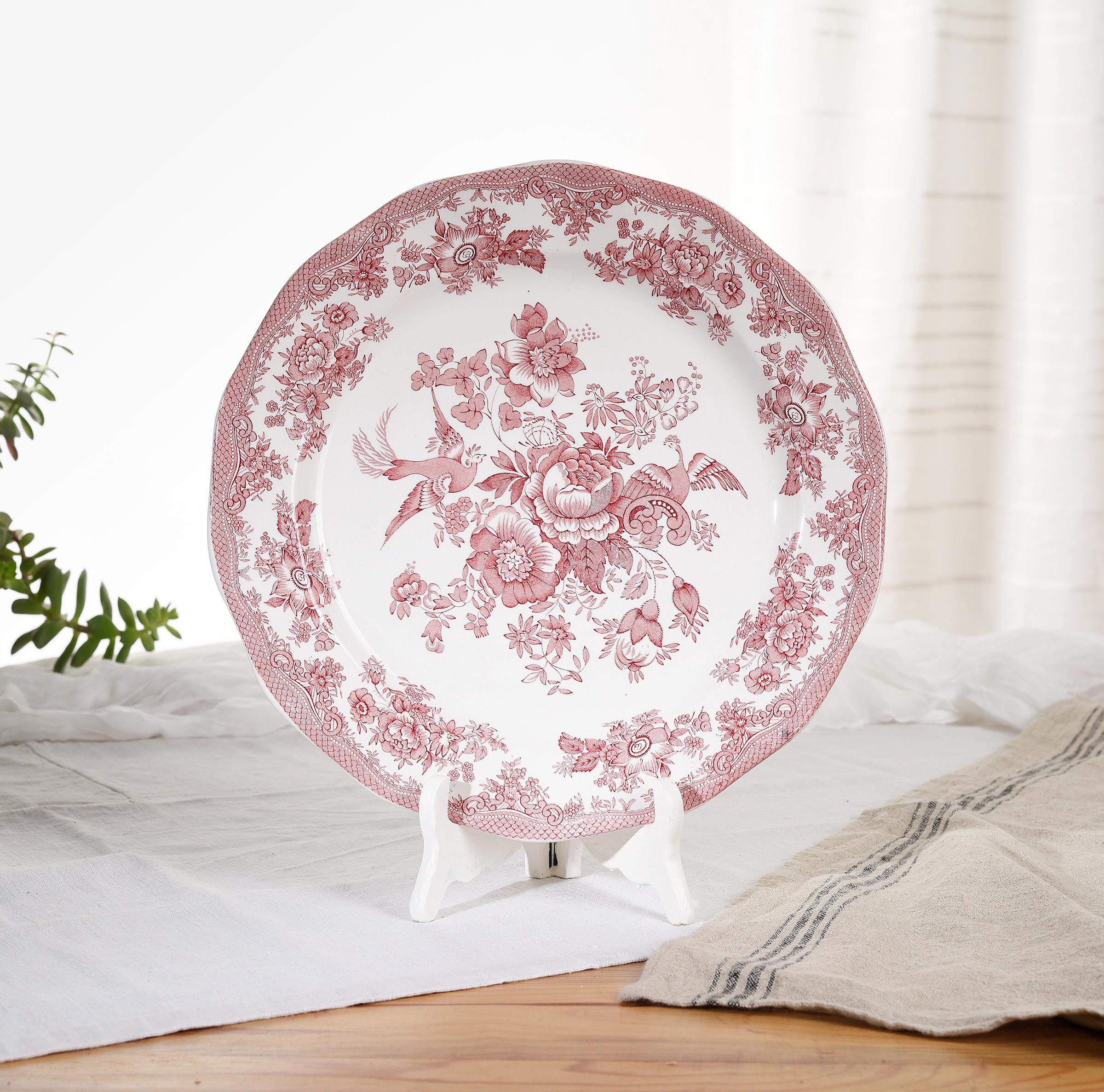Amazon.com: Yulhao Pink Flower and Bird Ceramic Drum Stool