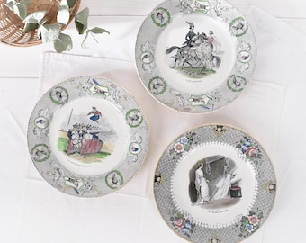 Antique Creil & Montereau Plate: French Blue White Transferware