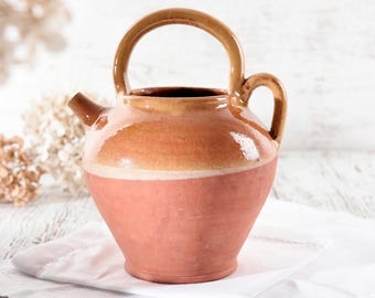 フレンチテール・エ・プロヴァンス陶器製水差し、黄釉、キッチン装飾