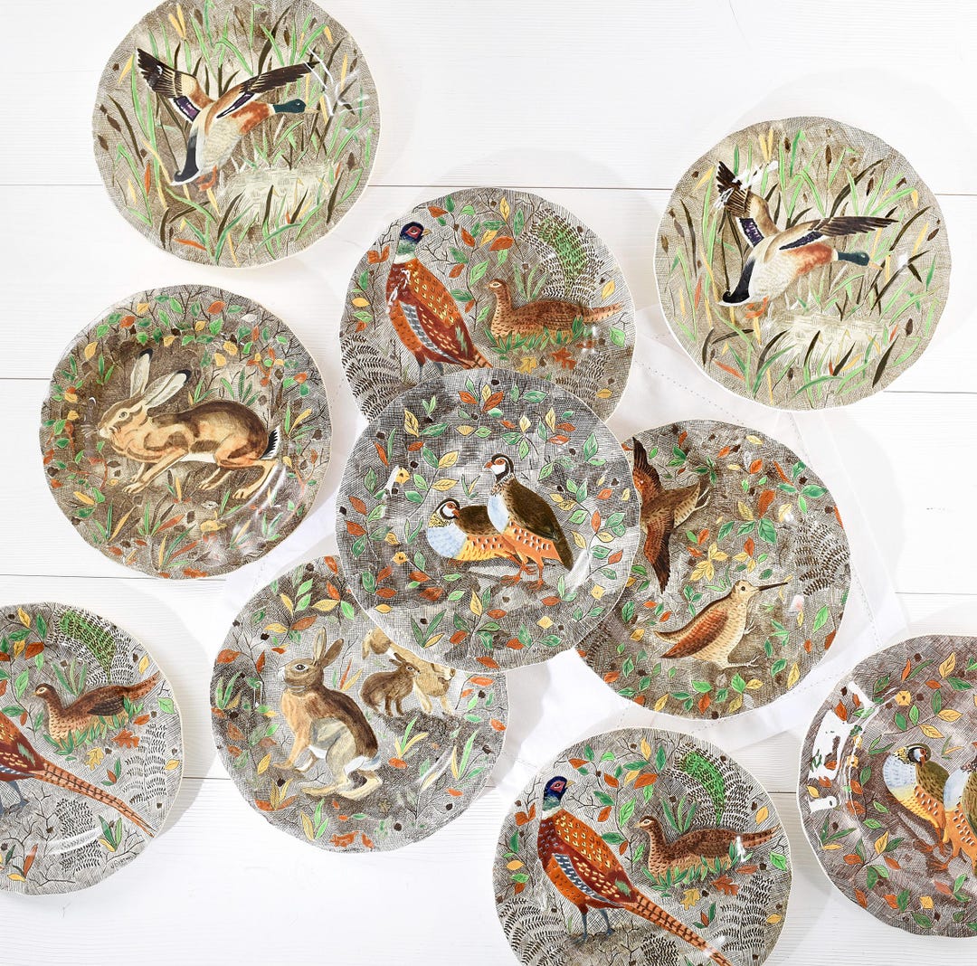 Vintage Gien Rambouillet Plate– French Faience Hunting Scene– Hand