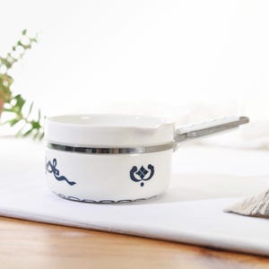 Frugier. Paris Porcelain Antique Cookware. Vintage Limoges Saucepan. Aluminite Frugier Pan, French Kitchen, French Antique Decor.