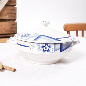 Elegant Digoin Tureen - Antique French Decor for Your Table. Vintage Ironstone Tureen With Lid.