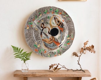 Authentic Vintage Gien Rambouillet Platter by Jean Bertholle - French Faience Mid-Century Hunting Decor Serving Plate - Gien France Antiques