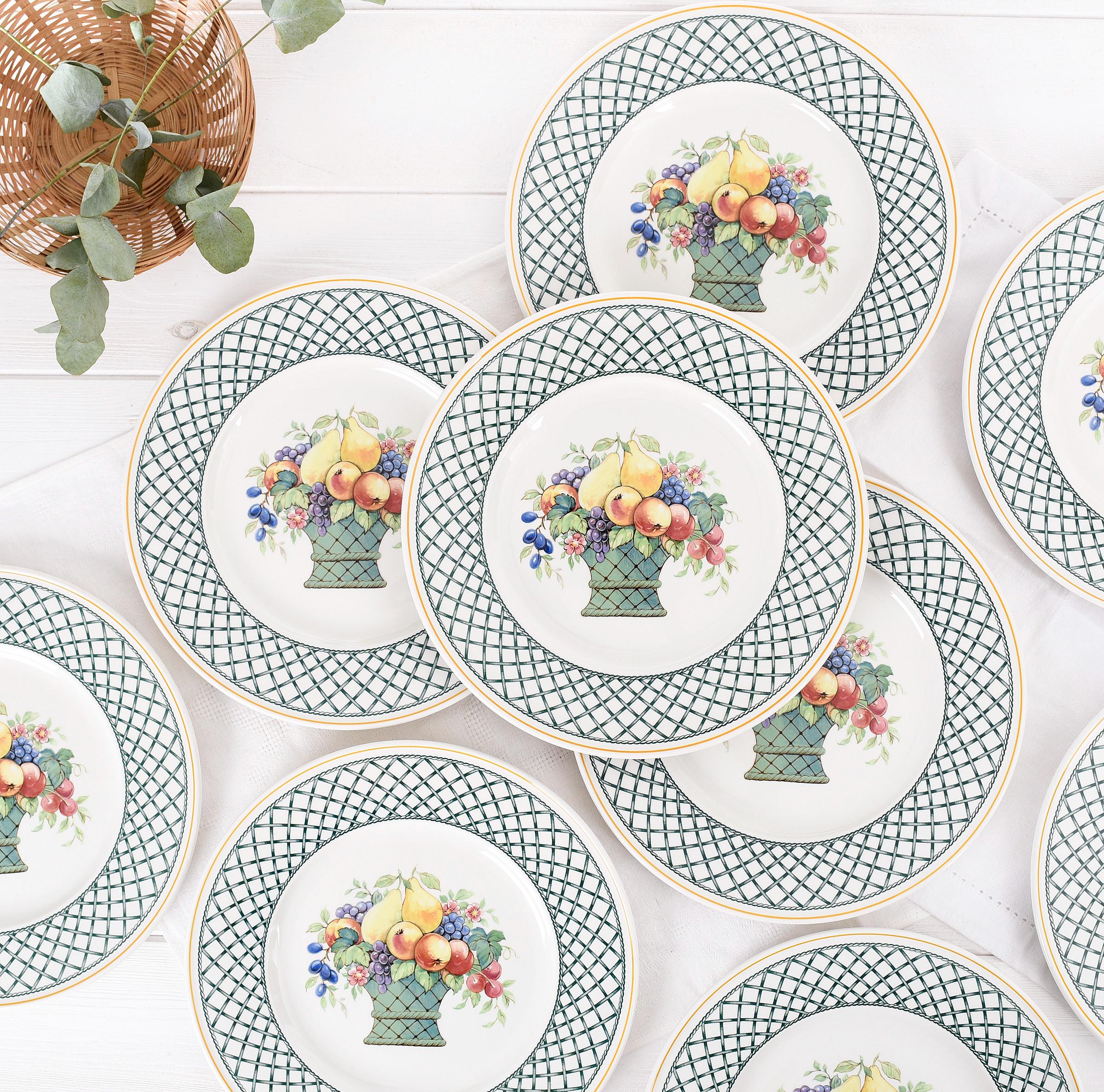 Villeroy & Boch フルーツバスケット プレート 5枚セット Villeroy & Boch Basket Pattern 5-Pc Place Setting, Porcelain