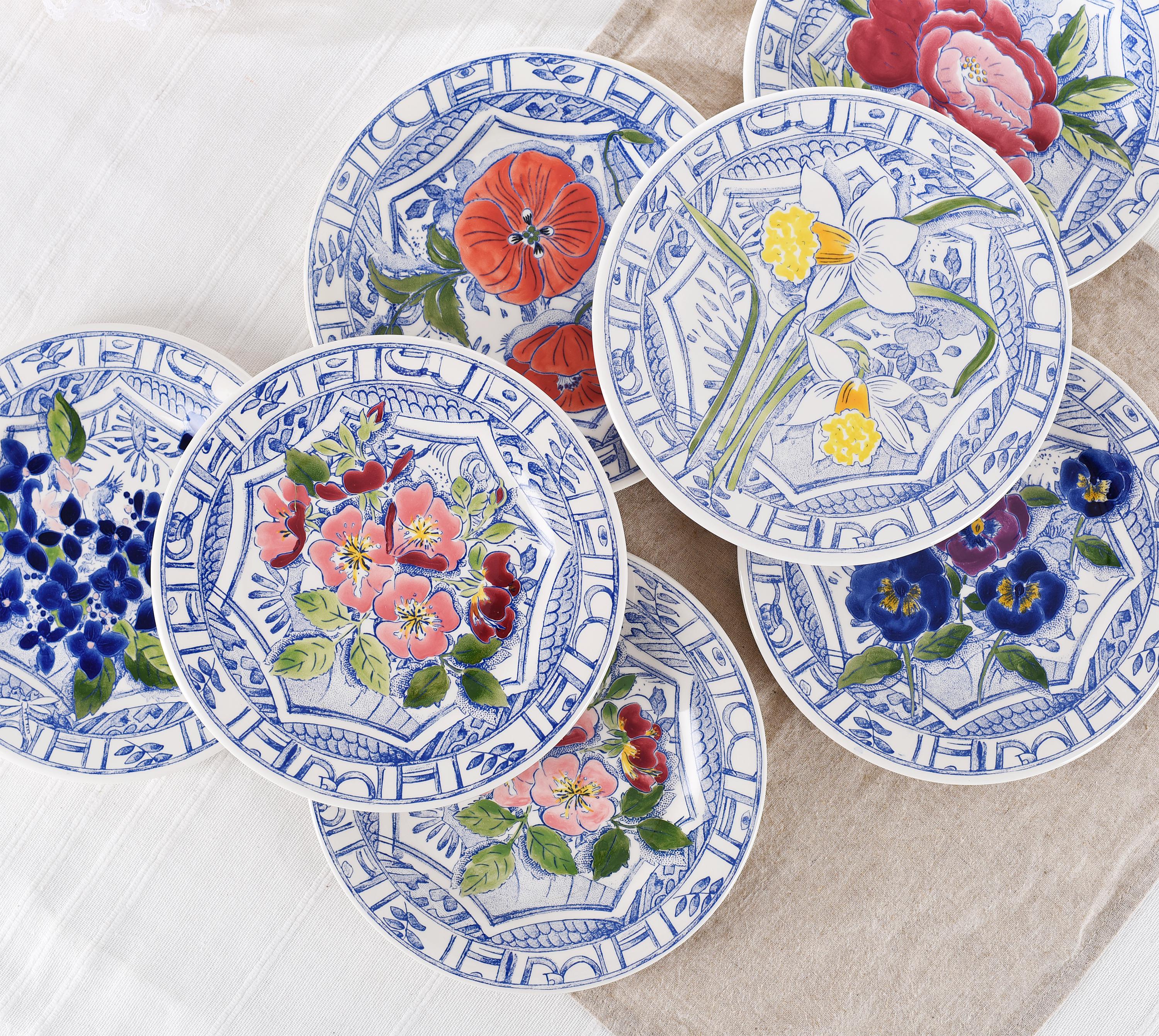Gien Oiseau Blue Fleuri Plate- Gien Bleu French Majolica Wall