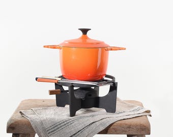 Vintage French Cousances Dutch Oven #31 Orange – Enamel Cast Iron