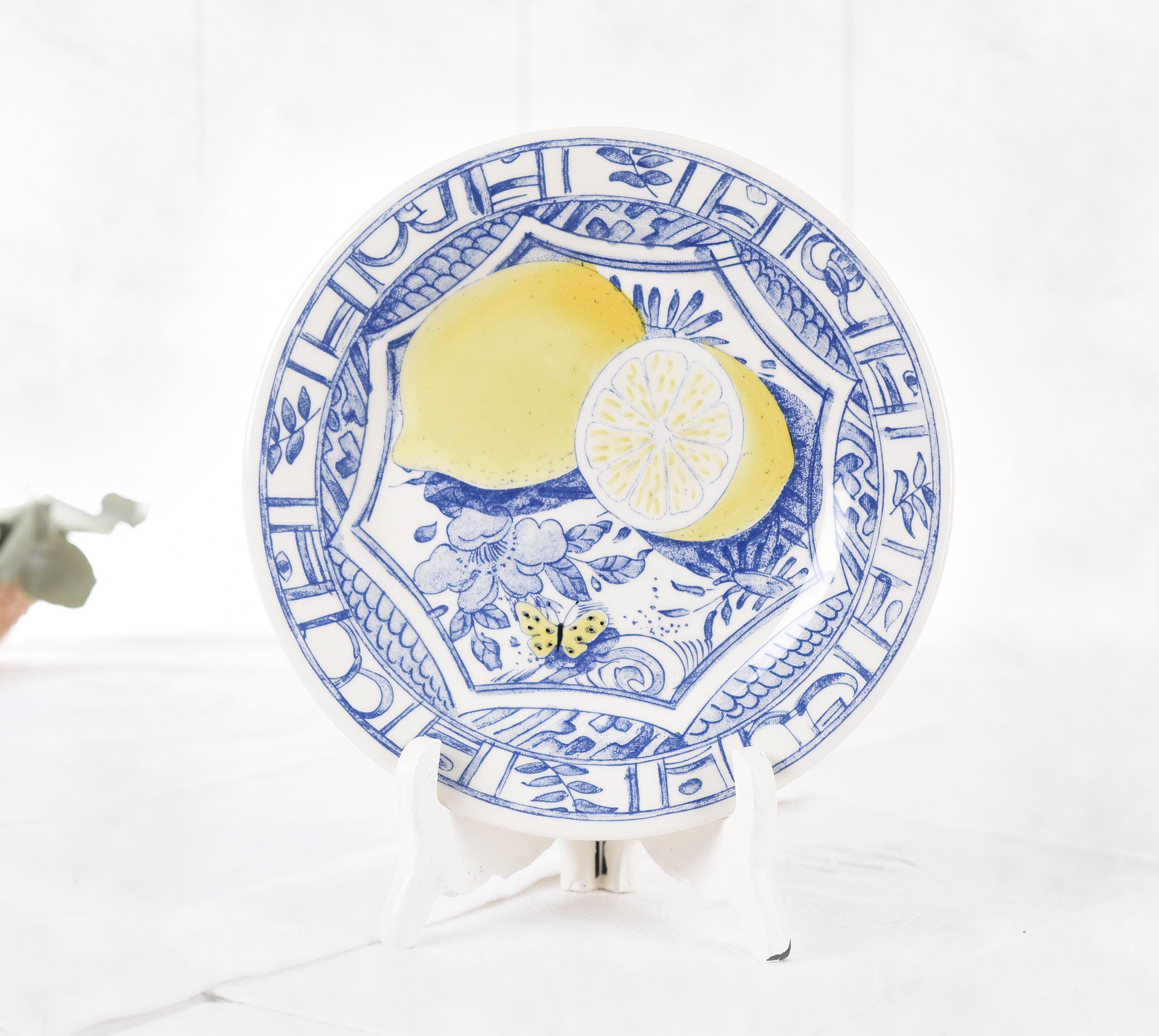 Authentic Vintage Gien Oiseau Bleu Dessert Plate- French Faience