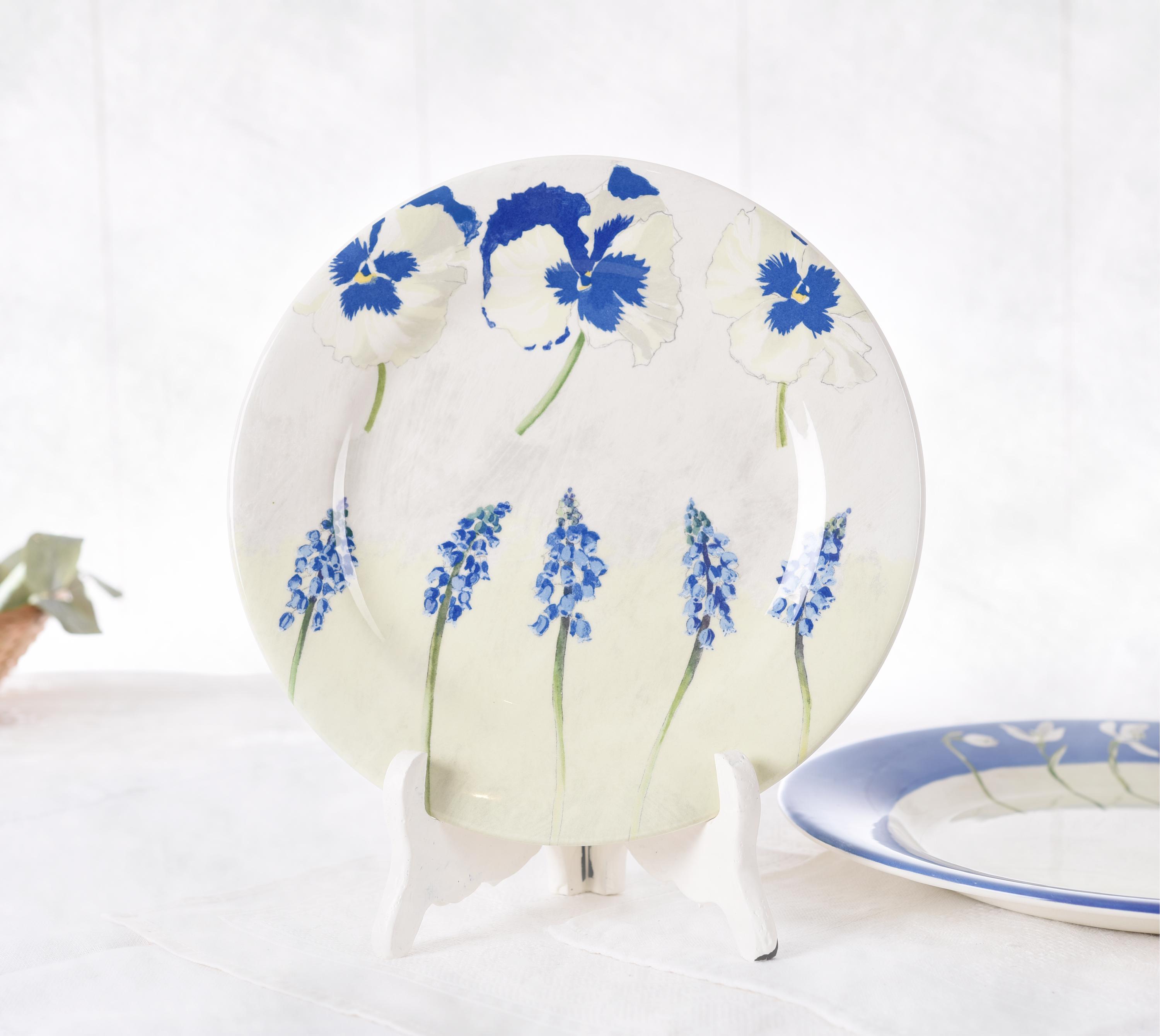 Alice Gien シリアルボール 青い花の皿 2枚セット Gien Alice Plates, Set 2 Blue Floral French Dinnerware , Vintage