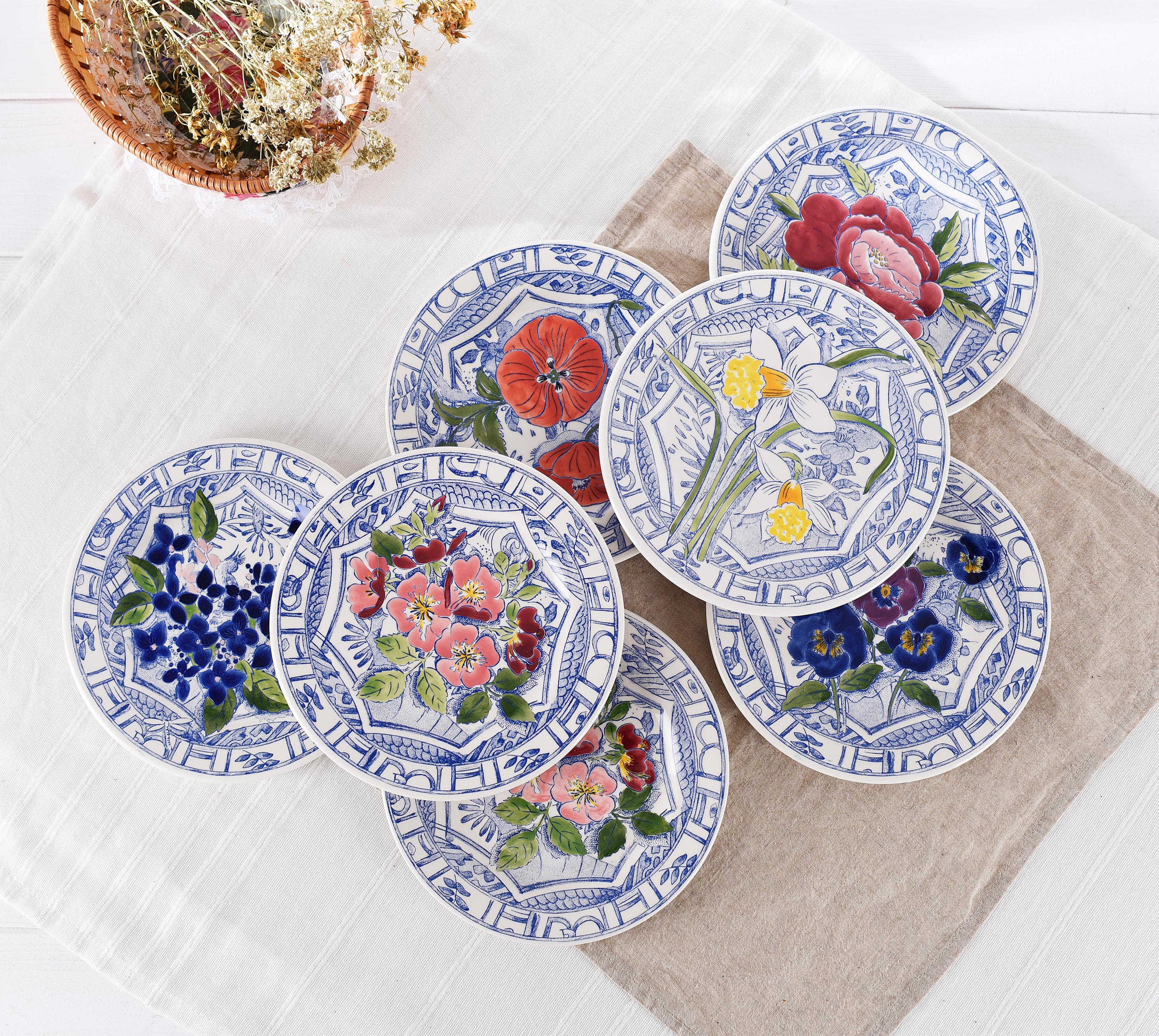 Gien Oiseau Blue Fleuri Plate- Gien Bleu French Majolica Wall