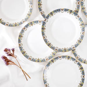 Set of 4 Limoges Plates - White Porcelain Dessert Plates Limoges U.C - Antique French Tableware