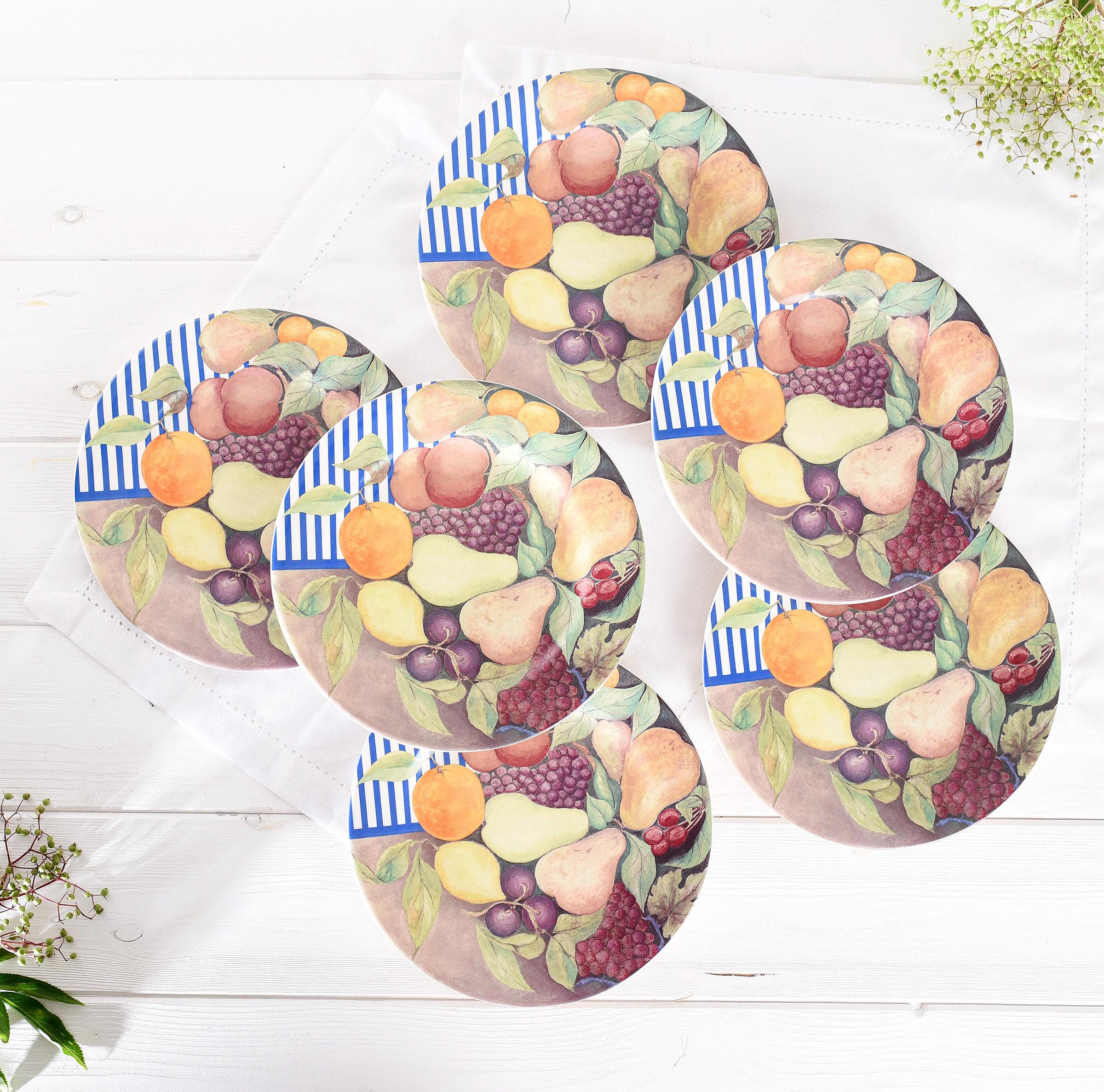 Gien France プレート　大皿　LA RONDE DES FRUITS Set of 6 Gien 