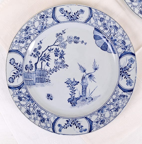 Antique French Creil Montereau Ironstone Transfer Ware Japon Plate