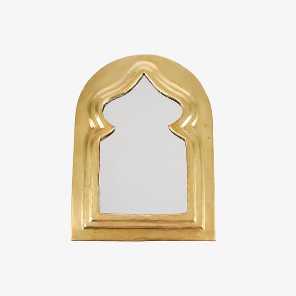 Miroir doré Marocain en laiton. Décoration intérieure Maison. Pièce unique, authentique, artisanale. Décoration murale vintage, ancien.