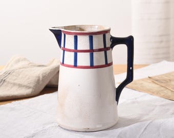 Antique French Confit Pot White Ceramic Creil Montereau Kitchen