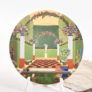 Large Villeroy Boch Decorative Plate- Vintage Villeroy and Boch Pie Dish- Wall art decor- villeroy Boch Plate &quot; French Garden&quot;.