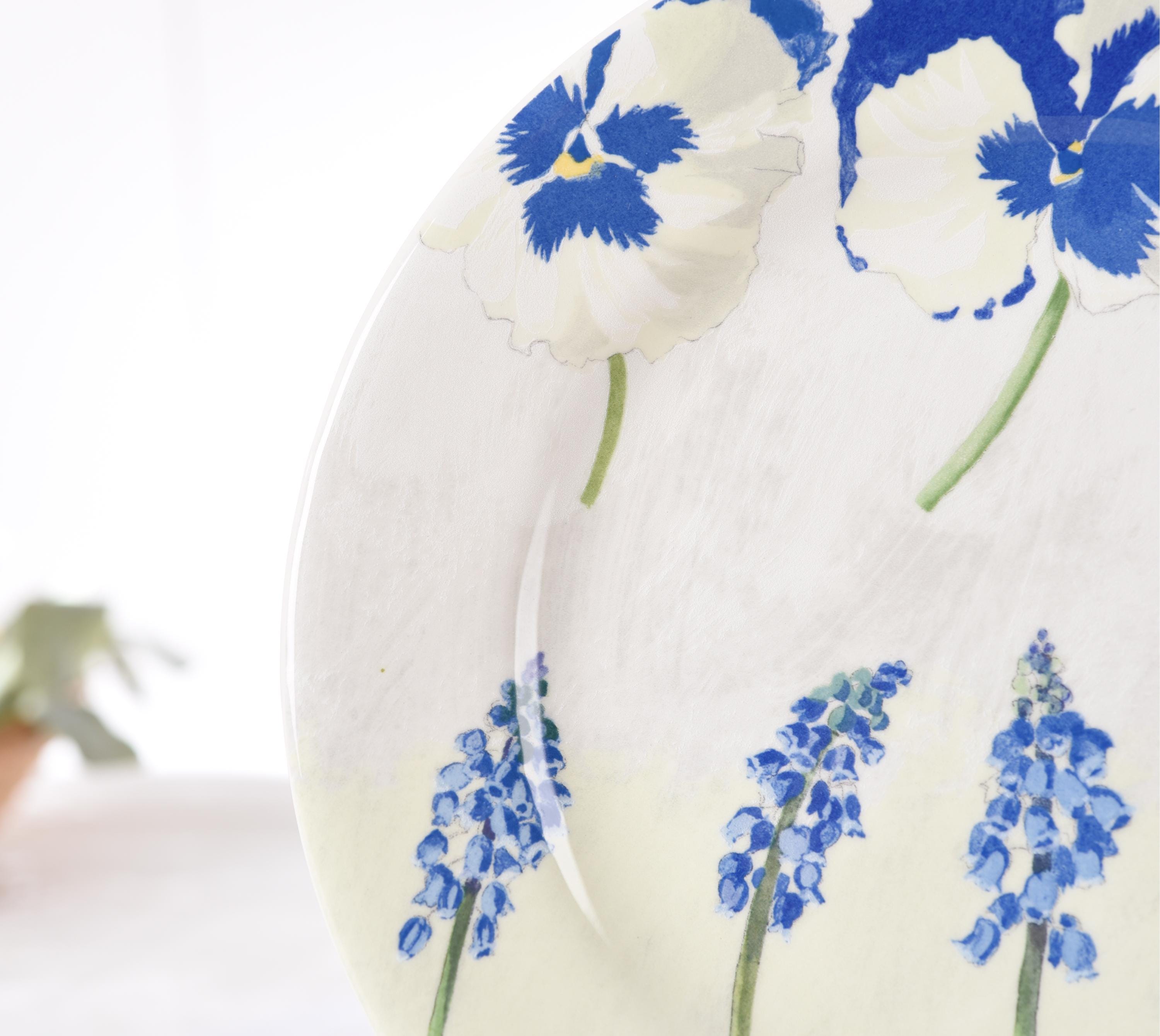 Gien Alice Plates, Set 2 Blue Floral French Dinnerware , Vintage