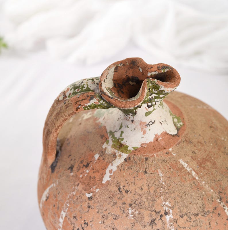 Antique French Crock Stoneware. Vintage Ovoide Stoneware. Primitive Antiques Terracotta pot. French Antique Decor.