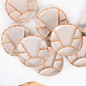 Platos para fondue Longchamp - Platos franceses vintage con divisiones - Juego de 2 - Platos para servir de los años 70 - Vajilla retro - Francia