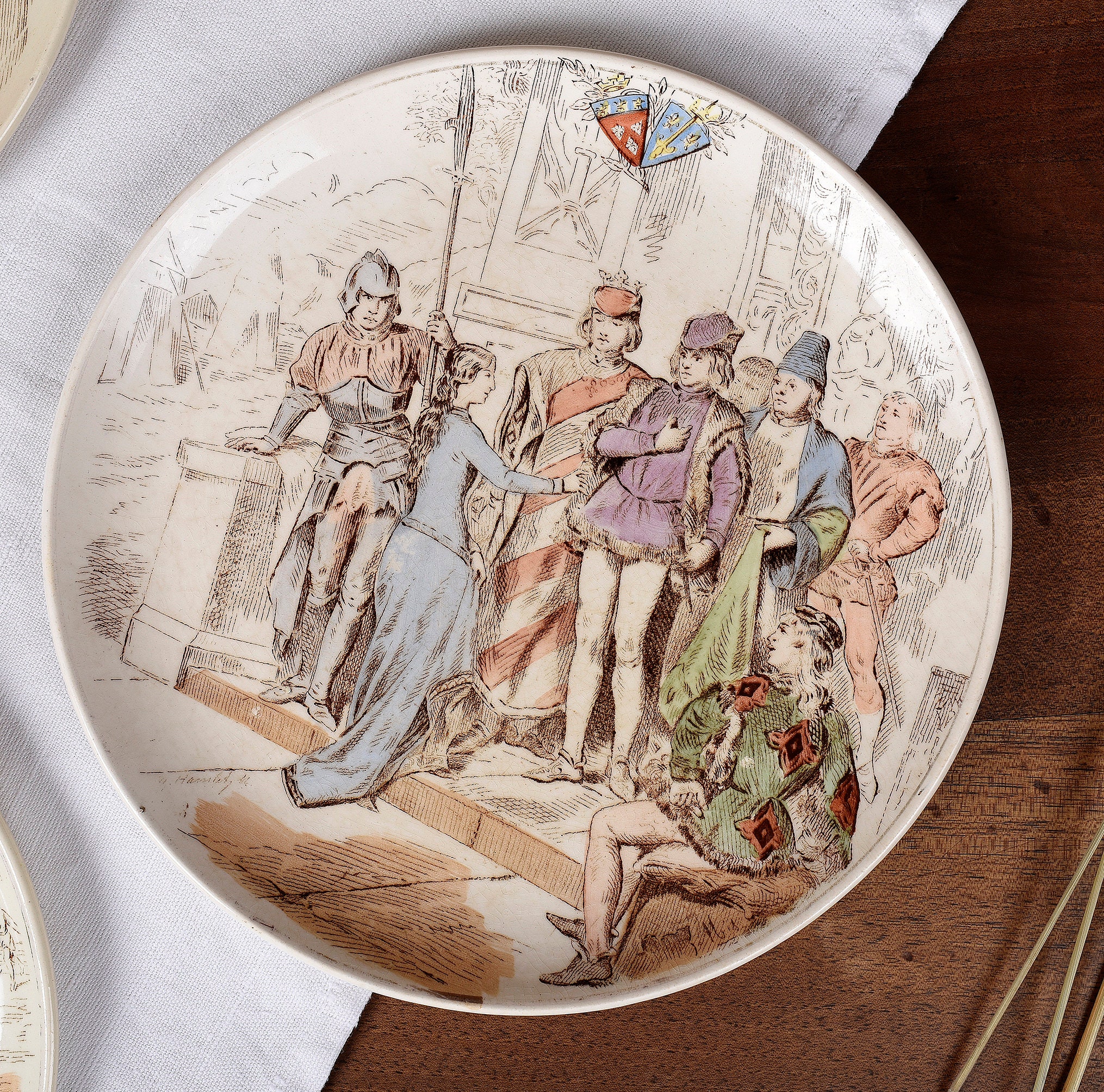 クレイユ・モントロー アンティーク ジャンヌ・ダルク ディナーウェア