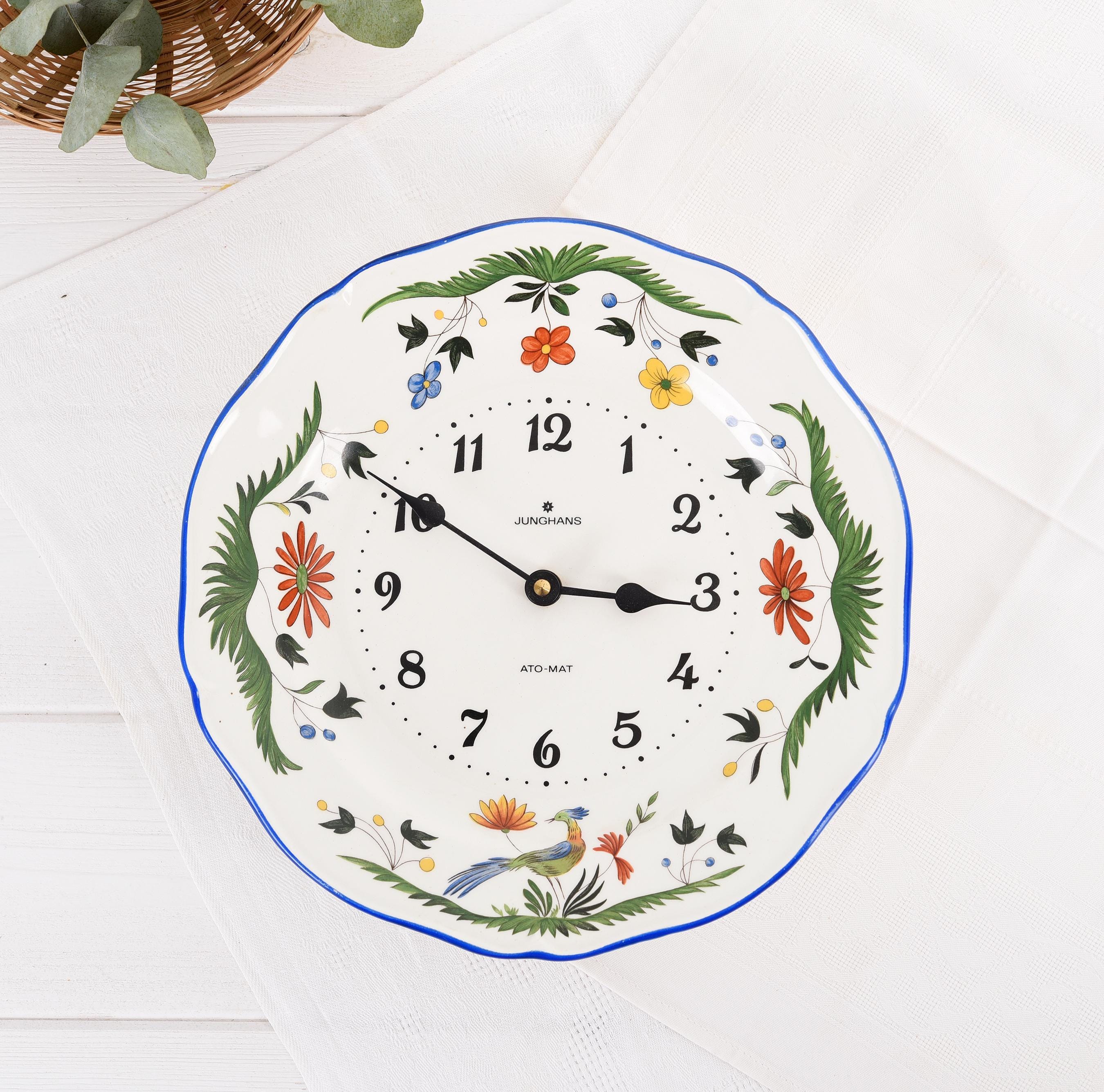 古陶器　時計板 HOMEWARD [ホームワード] / ドイツ製 ヴィンテージ陶器製ウォールクロック