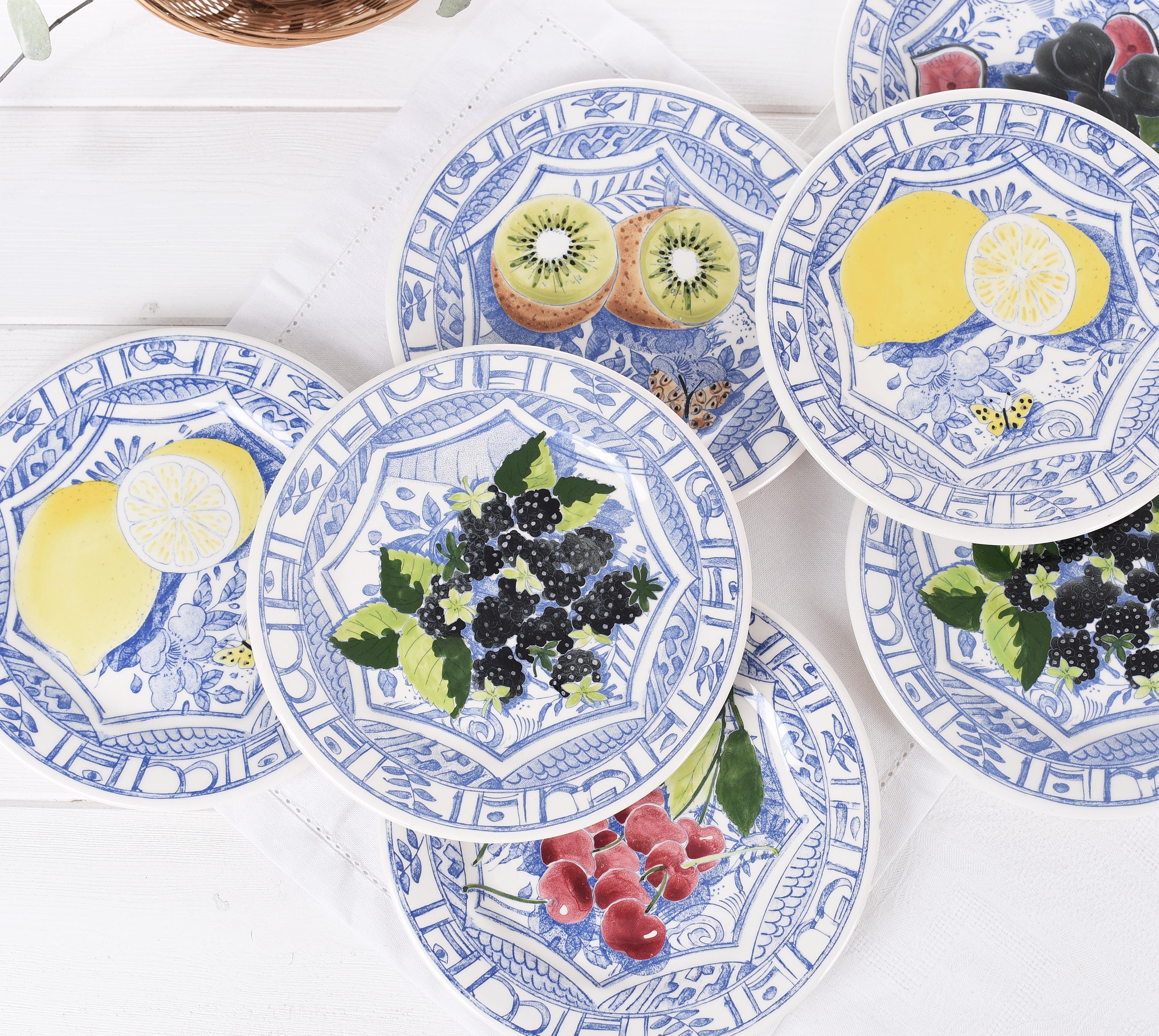 Authentic Vintage Gien Oiseau Bleu Dessert Plate- French Faience