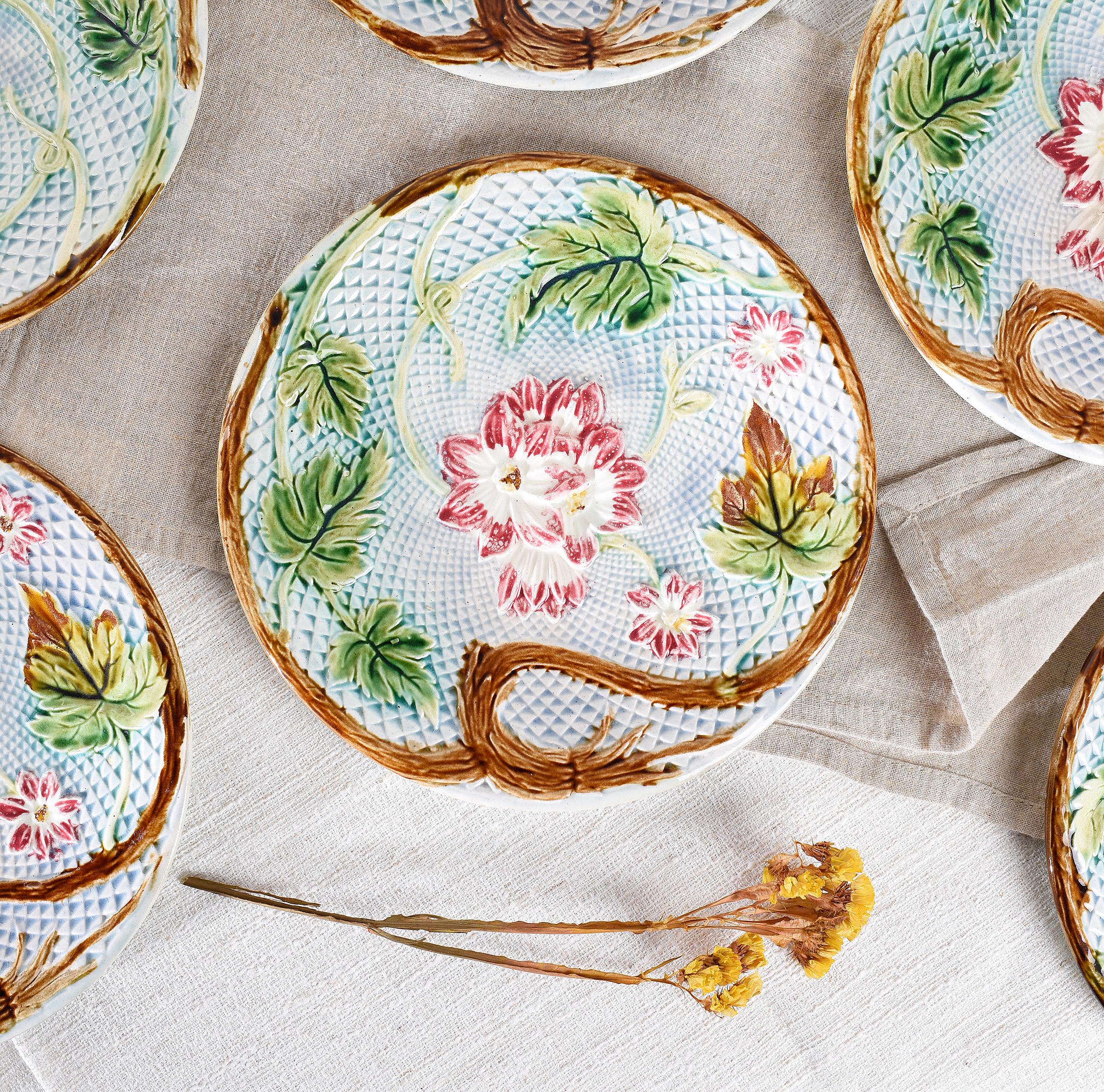 マジョリカ プレート - フランスアンティーク - オネアン - バルボ