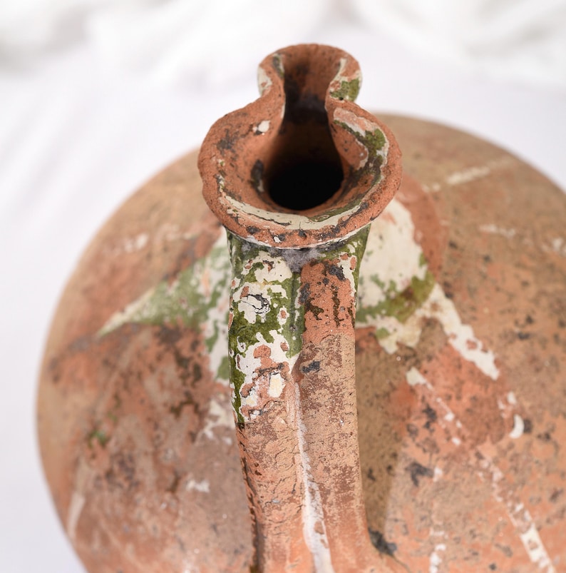 Antique French Crock Stoneware. Vintage Ovoide Stoneware. Primitive Antiques Terracotta pot. French Antique Decor.