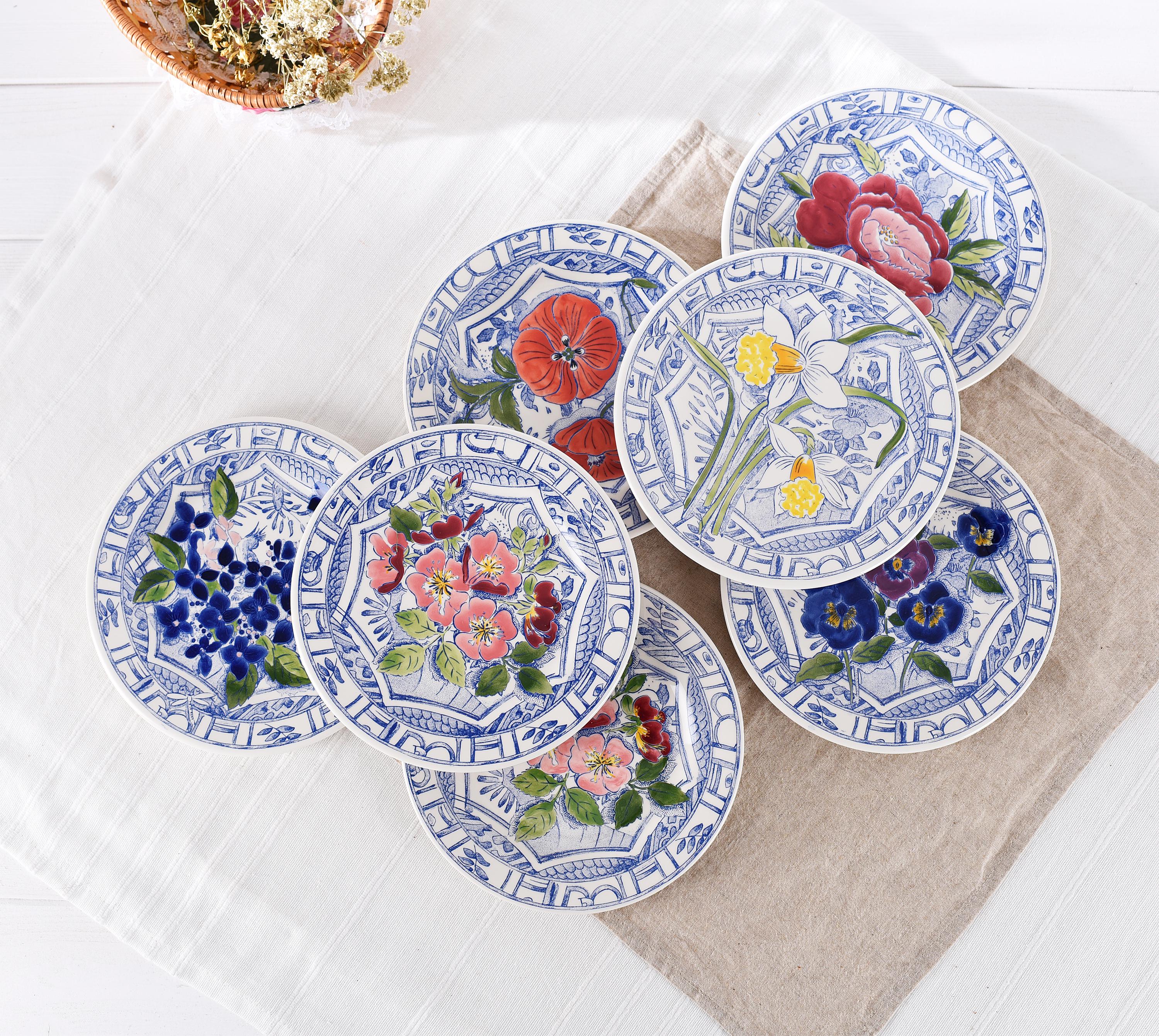 Gien Oiseau Blue Fleuri Plate- Gien Bleu French Majolica Wall