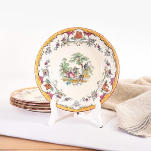 Antique Mason&#39;s China. Set of 8 inch Decorative Plate. Vintage Masons Ironstone. Leeds Pattern.