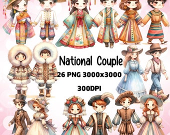 Valentine's Day Couple Clipart, Sweet Hand-Holding Couple Illustration for Valentine's Day, Charming Digital Art for Romantic Projects