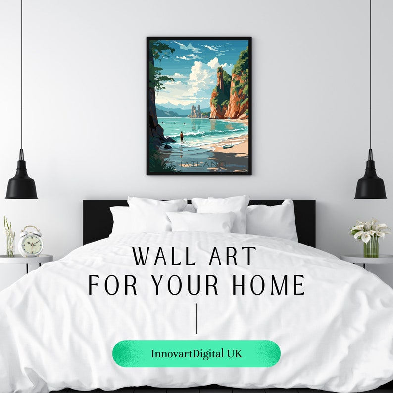 Railay Beach Thailand Wall Art Print, Travel Poster, Home Decor, Gift