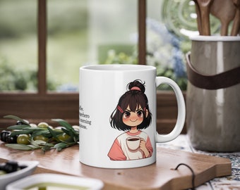 Tasse Kaffeetasse Morgenmuffel-Adé - Keramik Kaffeebecher Anime Manga style funny Mug cute Teetasse