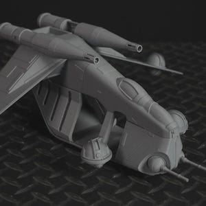 LAAT Gunship | 1:48 Scale Star Wars Legion Compatible Miniature | Unpainted PLA 3D Print | Republic Transport & Gunship Proxy