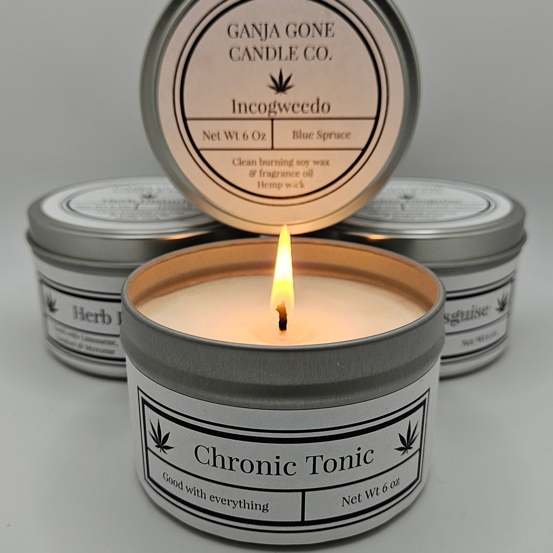 Ganga Gone Candle Co. Cannabis Terpenefocused, Weed Odor Eliminating