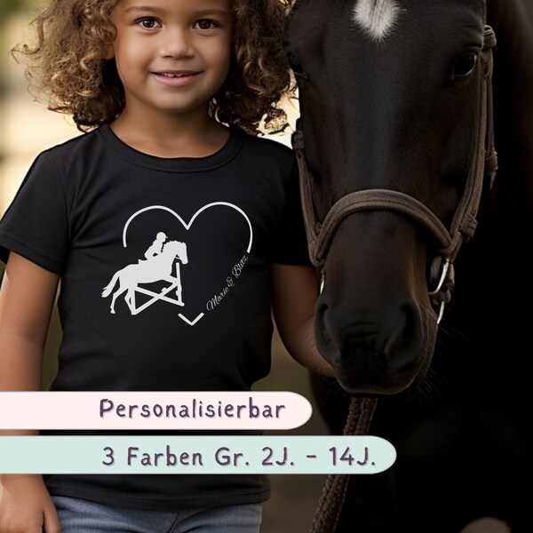Personalisiertes T-shirt von einem Pony Geschenk Mädchen Reiterin Tshirt Pferd Geschenkidee Kinder Reiten Pony Pferdeliebe Horse Girl Reiten