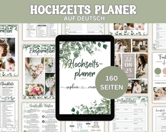 Hochzeitsplaner deutsch zum Ausdrucken & digital | Hochzeitsplanung | Hochzeitsorganisation | Hochzeitsplaner druckbar | Hochzeit Vorlagen