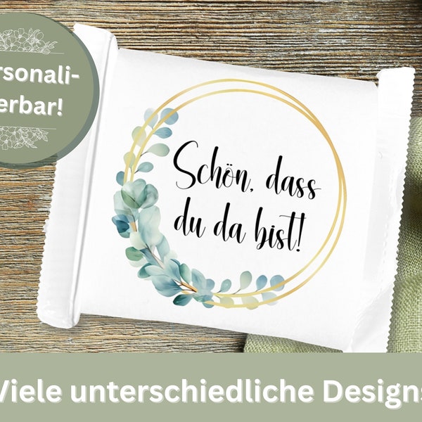 Mini banderole Ritter Sport personalisiert kleines Geschenk Gastgeschenk Geburtstag Hochzeit Tischdeko Dankeschön Cadeau Schokolade