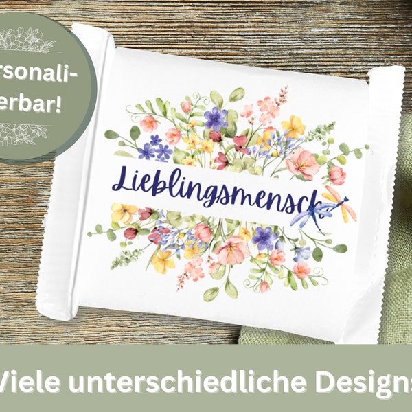 Ritter Sport Mini Banderole personalisiert kleines Geschenk Gastgeschenk Willkommen Hochzeit Tischdeko Dankeschön Give away Lieblingsmensch