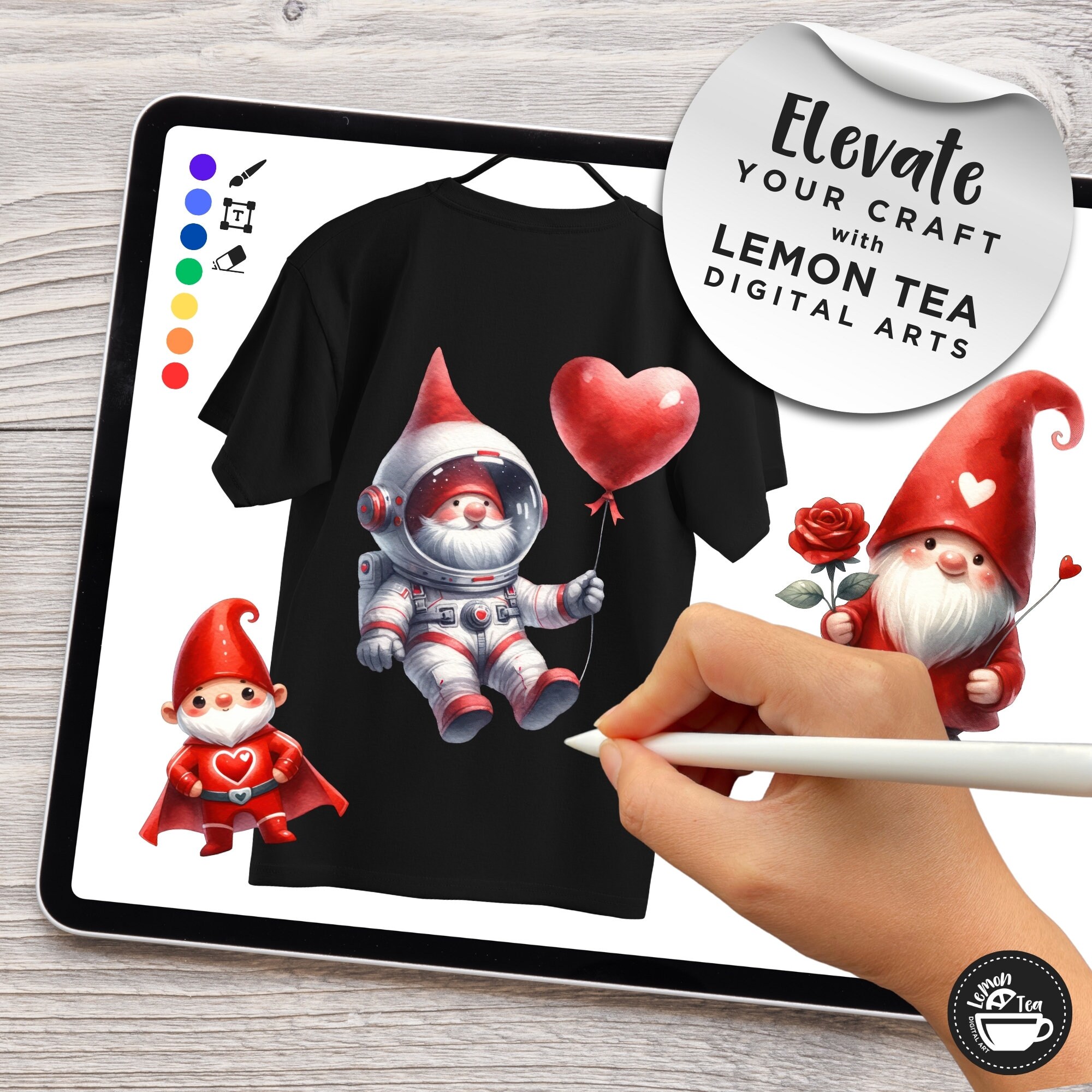Watercolor Valentine Gnomes PNG Clipart, Valentine's Day PNG ...