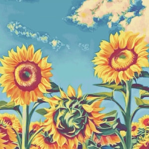 Sunflower Field Cross-stitch Pattern