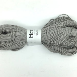 Smoke, 120 yard mulberry silk hank, 6 strands