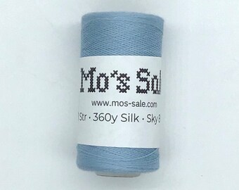 Sky blue, 360 yard mulberry silk spool, 1 strand