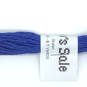 Ocean, 8.7 yard silk skein, 6 strands