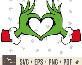 Merry Grinchmas Svg, Christmas Svg, Christmas Grinch, Merry Christmas Svg, Grinch Svg, Christmas Gift, Grinch Heart, SVG, PNG, EPS