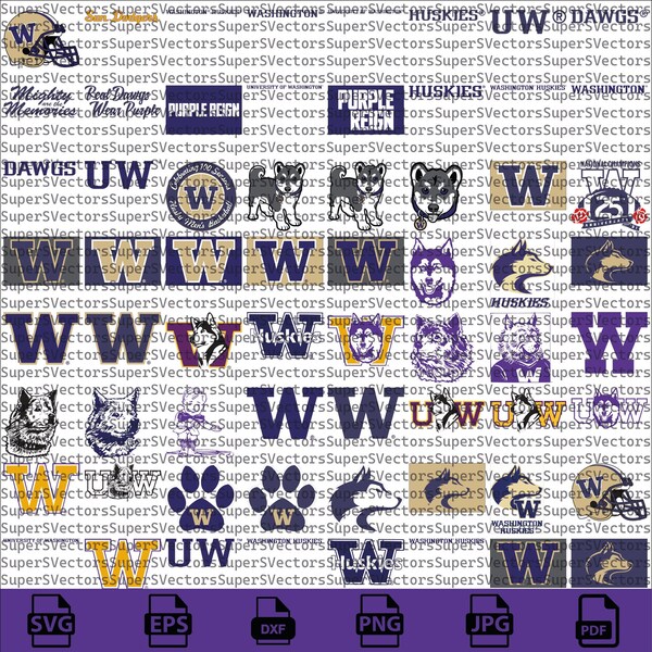 Washington SVG Bundle, Huskies Pack Football, SVG Bundle, Cricut, Printable, University, College, Basketball, Svg Png Pdf, Download