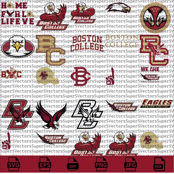 Boston SVG Bundle, College Eagles Football, SVG Bundle, Cricut, Printable, University, College, Basketball, Svg Png Pdf, Download