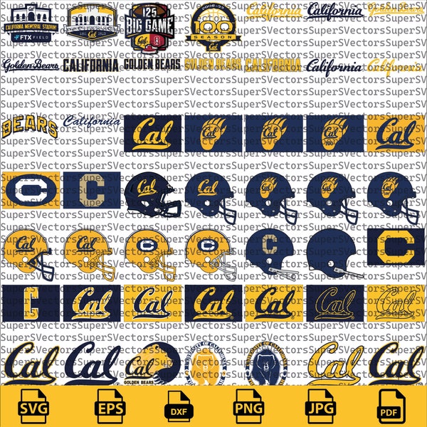 California SVG Bundle, Golden Bears Football, SVG Bundle, Cricut, Printable, University, College, Basketball, Svg Png Pdf, Download